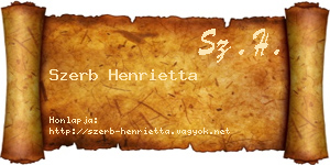 Szerb Henrietta névjegykártya