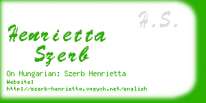 henrietta szerb business card